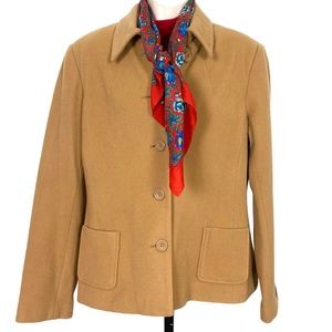 NWT Harve Benard Womens Coat 55% Wool Made in Italy Color Camel Size 14